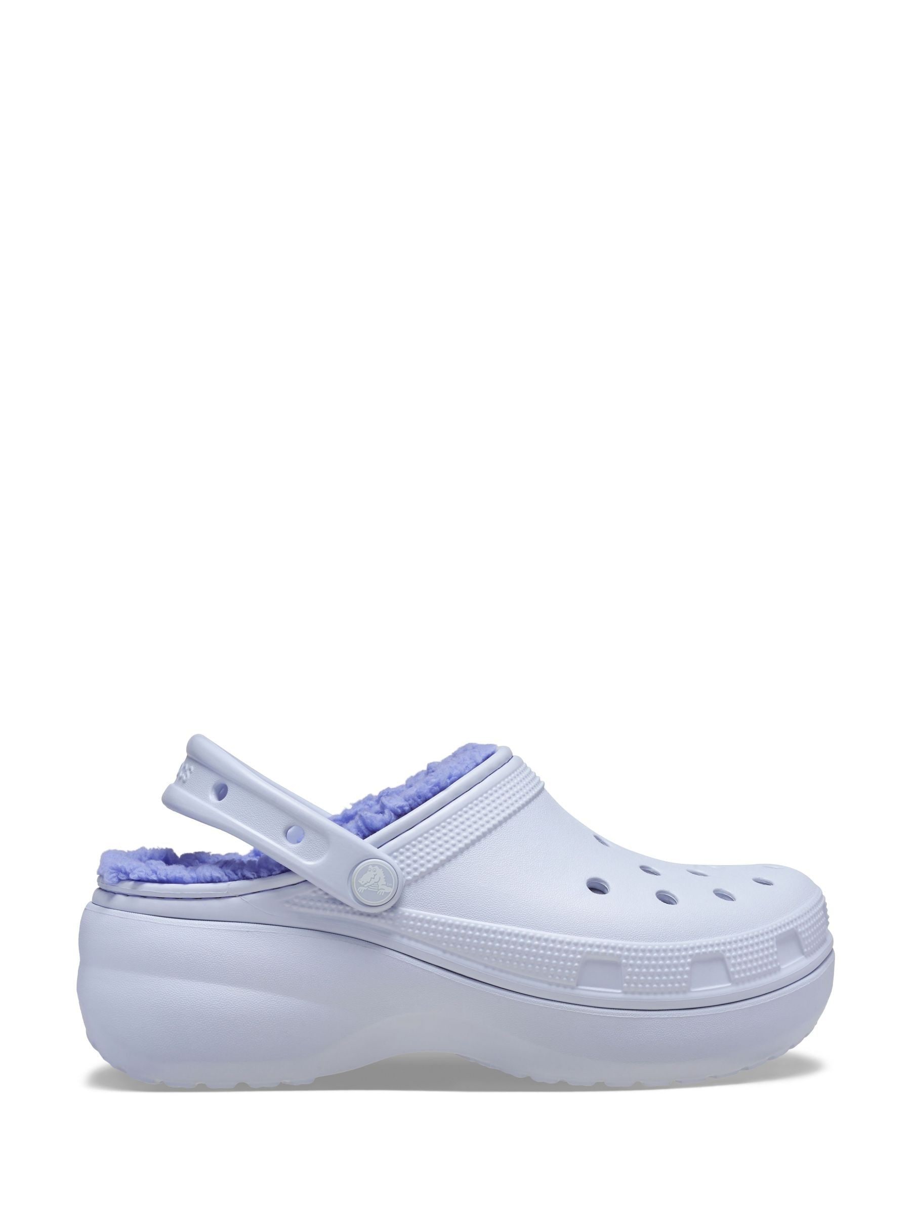 Buy Crocs Purple Classic Fluffy Lined Platform Clogs from Next USA