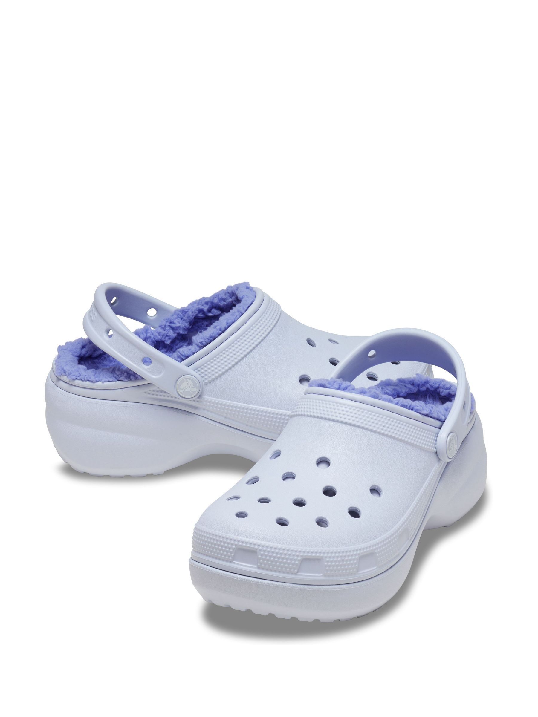 Blue fluffy crocs new arrivals