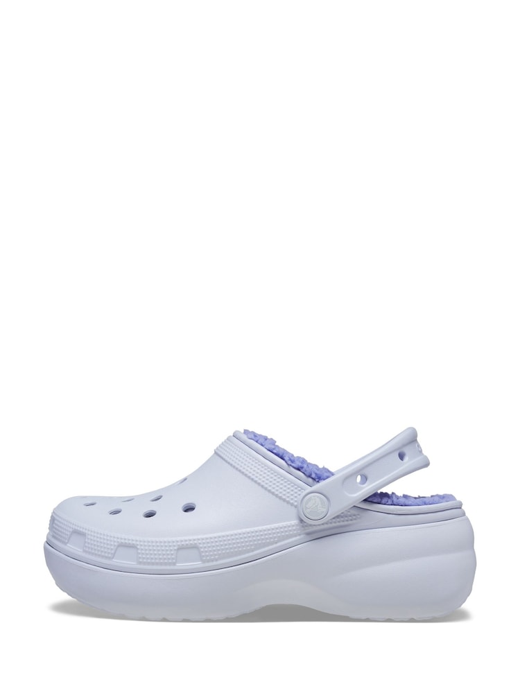Crocs Purple Classic Fluffy Lined Platform Clogs - Image 7 of 7 Crocs Purple Classic Fluffy Lined Platform Clogs - Image 7 of 7