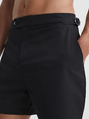 Reiss Black Sun Side Adjuster Swim Shorts - Image 4 of 6