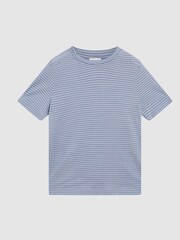 Reiss Airforce Blue/W Bois Jr Junior Stripe Crew Neck Jersey T-Shirt - Image 2 of 6