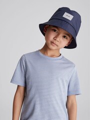 Reiss Airforce Blue/W Bois Jr Junior Stripe Crew Neck Jersey T-Shirt - Image 3 of 6