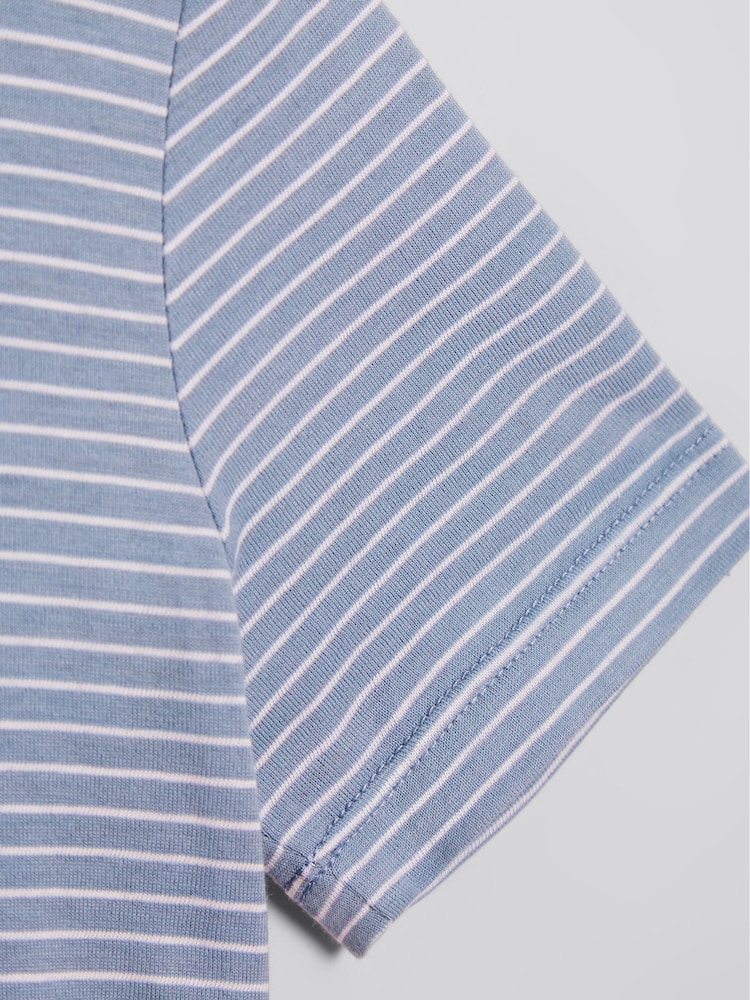Reiss Airforce Blue/W Bois Jr Junior Stripe Crew Neck Jersey T-Shirt - Image 6 of 6