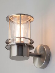 BHS Silver Leonis Miners Style Wall Lantern Outdoor Light - Image 3 of 4