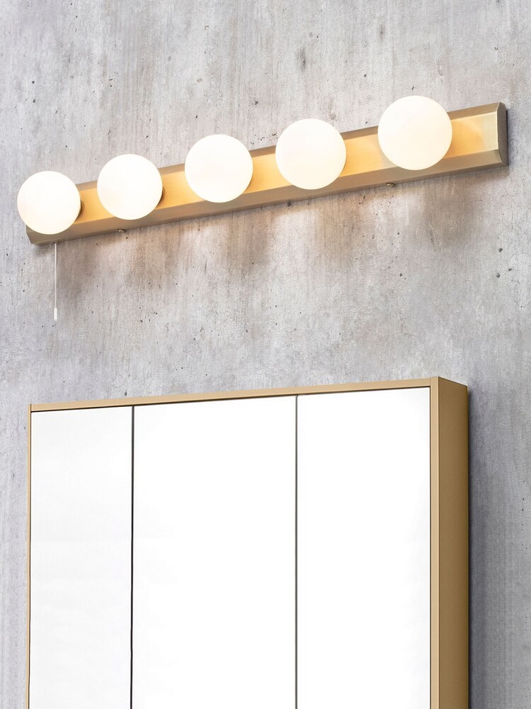 BHS Brass Ara Hollywood 5 Light Bathroom Wall Light - Image 1 of 3