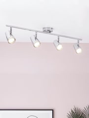 BHS Silver Freya Bathroom Spotlight 4 Light Ceiling Light - Image 1 of 3