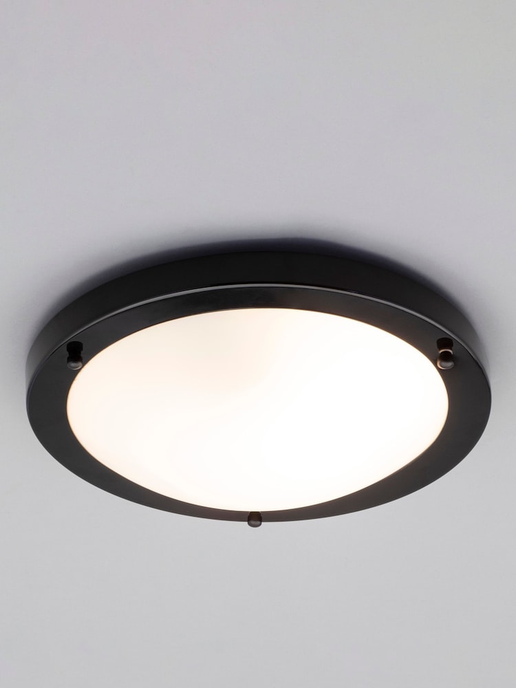 BHS Black Delphi Large Flush Bathroom Ceiling Light - Image 2 of 4
