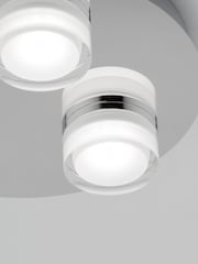 BHS Silver Amalfi LED Flush 3 Light Bathroom Ceiling Light - Image 3 of 5