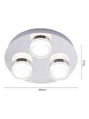 BHS Silver Amalfi LED Flush 3 Light Bathroom Ceiling Light - Image 4 of 5