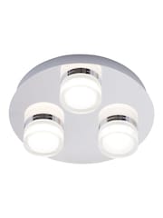 BHS Silver Amalfi LED Flush 3 Light Bathroom Ceiling Light - Image 5 of 5