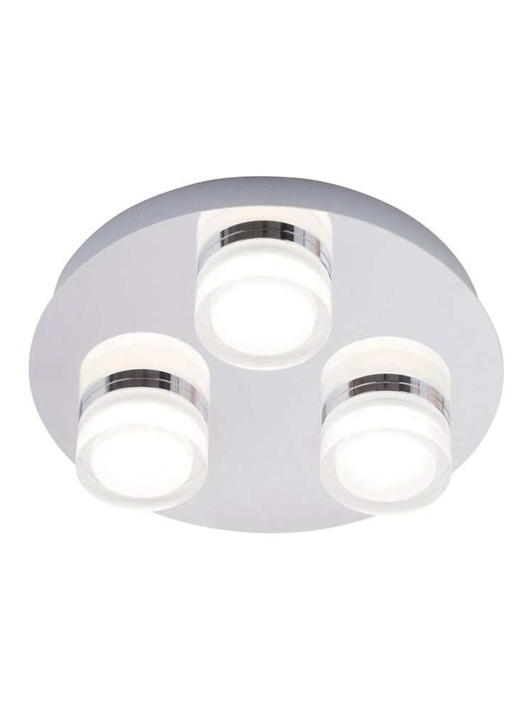 BHS Silver Amalfi LED Flush 3 Light Bathroom Ceiling Light - Image 5 of 5