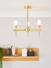 BHS Brass Gene 3 Light Cylinder Bathroom Ceiling Light - Image 1 of 5