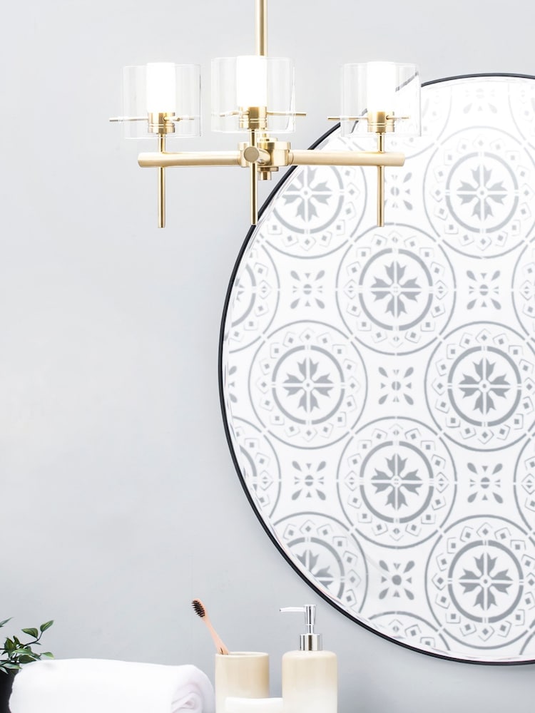 BHS Brass Gene 3 Light Cylinder Bathroom Ceiling Light - Image 1 of 5