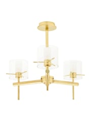 BHS Brass Gene 3 Light Cylinder Bathroom Ceiling Light - Image 3 of 5