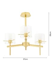 BHS Brass Gene 3 Light Cylinder Bathroom Ceiling Light - Image 4 of 5