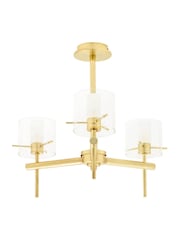 BHS Brass Gene 3 Light Cylinder Bathroom Ceiling Light - Image 5 of 5