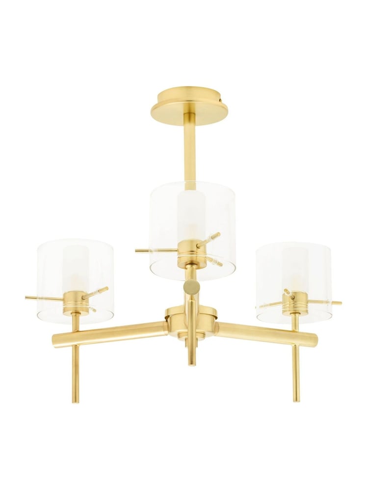 BHS Brass Gene 3 Light Cylinder Bathroom Ceiling Light - Image 5 of 5