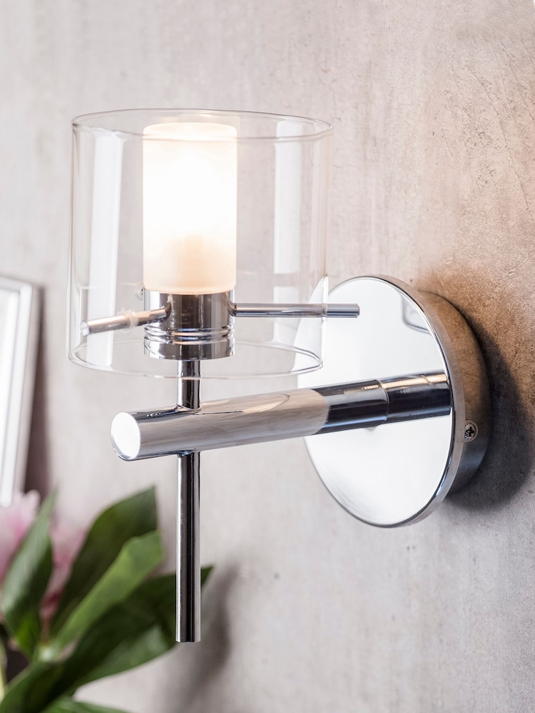 Silver Gene Cylinder Bathroom Wall Light - Image 1 of 3