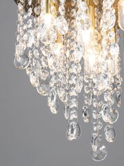 BHS Brass Celeste 9 Light Flush Indoor and Bathroom Ceiling Light - Image 2 of 4