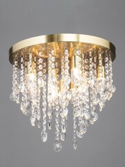 BHS Brass Celeste 9 Light Flush Indoor and Bathroom Ceiling Light - Image 3 of 4