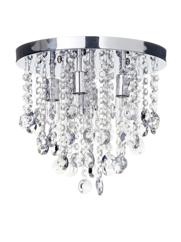 BHS Chrome Celeste 6 Light Flush Indoor and Bathroom Ceiling Light - Image 1 of 3