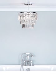 BHS Silver Belle Crystal Bar Bathroom Ceiling Light - Image 1 of 4