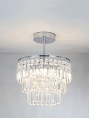 BHS Silver Belle Crystal Bar Bathroom Ceiling Light - Image 2 of 4