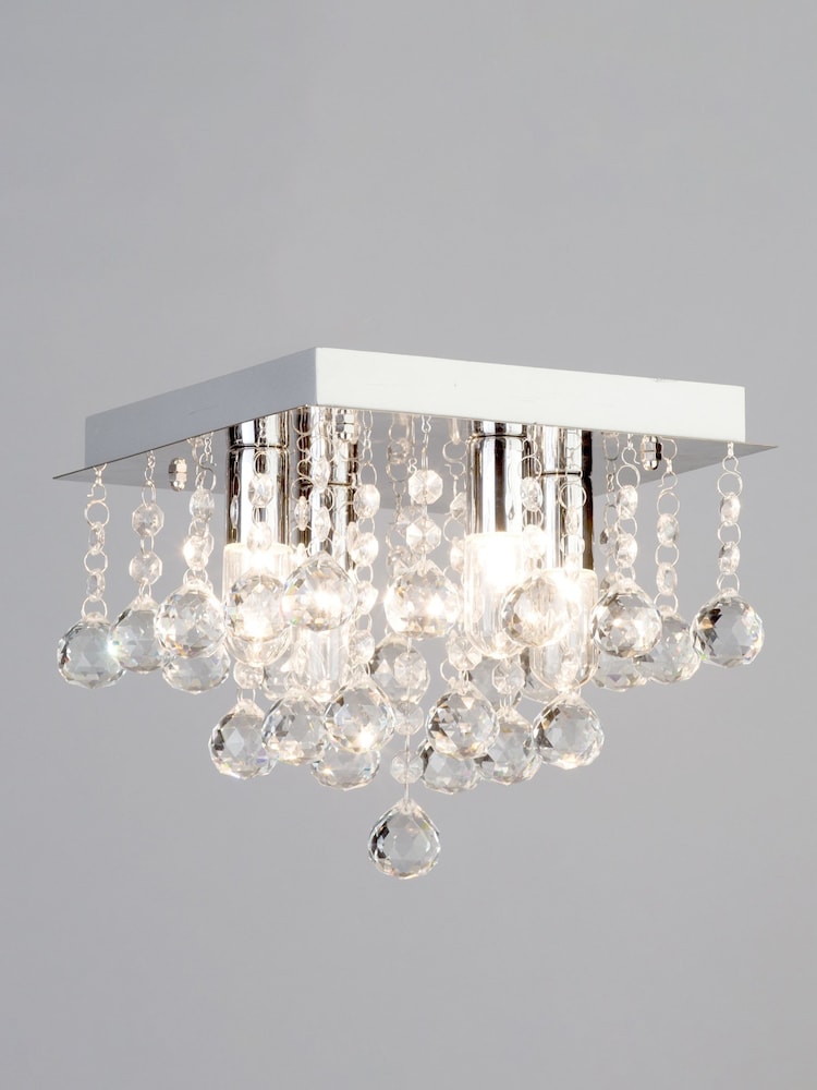 Chrome BHS Orlando Bathroom Square Flush Ceiling Light - Image 2 of 3