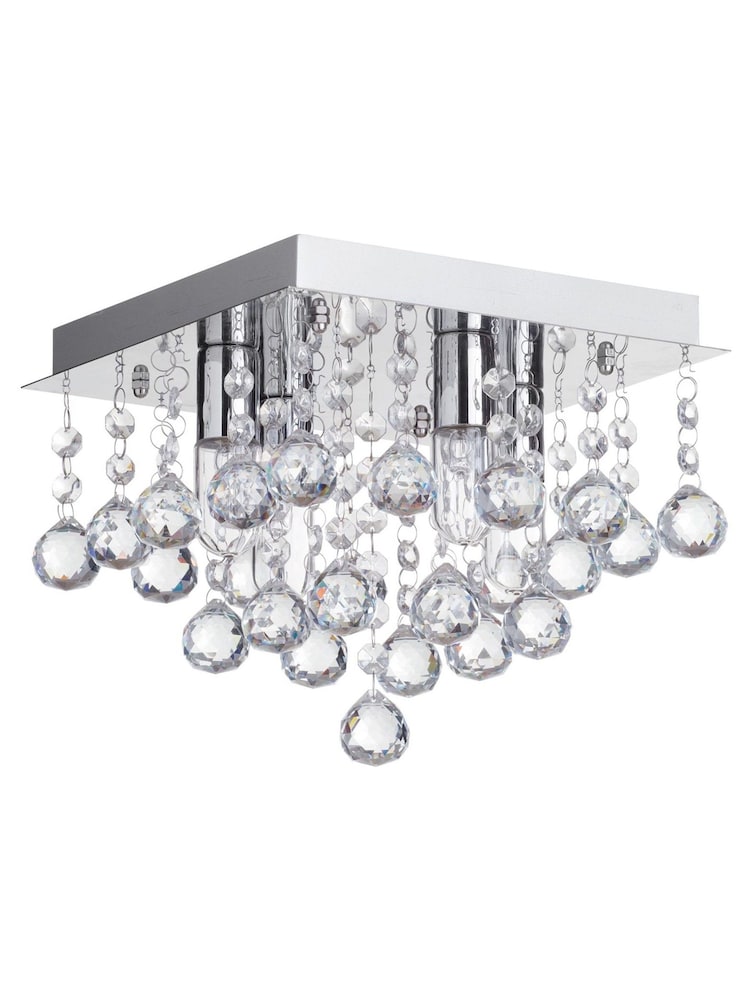 Chrome BHS Orlando Bathroom Square Flush Ceiling Light - Image 3 of 3