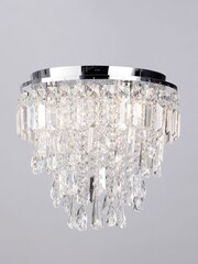 BHS Chrome Bresna Bathroom Flush Ceiling Fitting Ceiling Light - Image 1 of 3