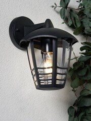 BHS Black Perdita Curved Wall Lantern Outdoor Light - Image 1 of 6