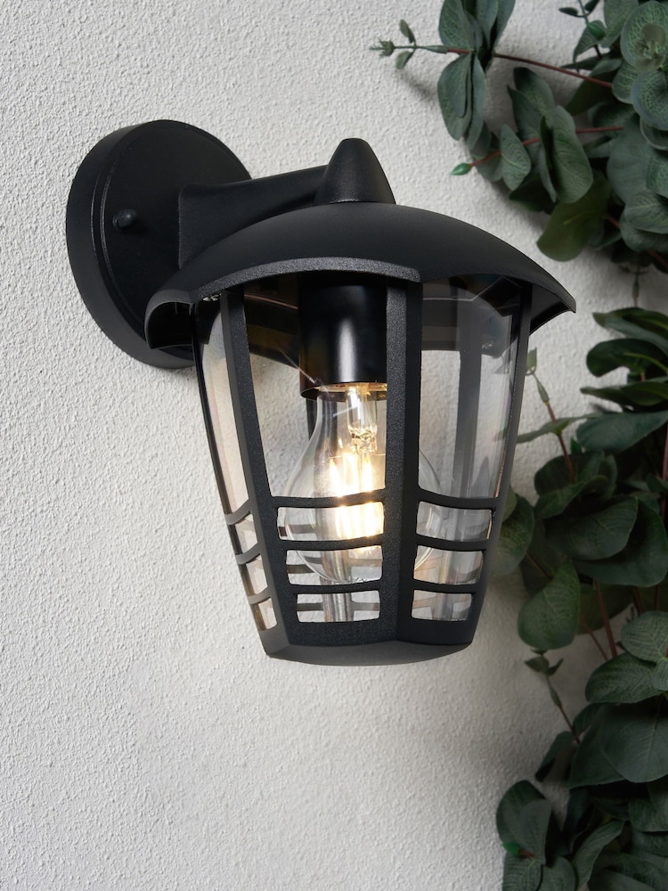 BHS Black Perdita Curved Wall Lantern Outdoor Light - Image 1 of 6