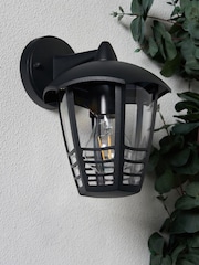 BHS Black Perdita Curved Wall Lantern Outdoor Light - Image 2 of 6