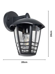 BHS Black Perdita Curved Wall Lantern Outdoor Light - Image 4 of 6