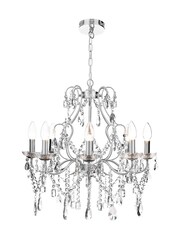 BHS Chrome BHS Annalee 8 Ceiling Light Indoor and Bathroom Chandelier - Image 3 of 5
