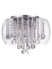 BHS Silver Nore Small Encased Flush Ceiling Light - Image 3 of 3