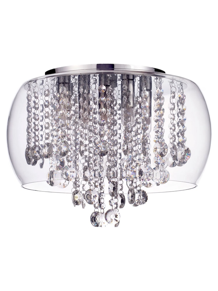 BHS Silver Nore Small Encased Flush Ceiling Light - Image 3 of 3
