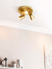 BHS Harvey Brass Harvey 3 Light Flush Spotlight - Image 1 of 3