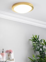 BHS Brass Delphi Large Flush Bathroom Ceiling Light - Image 1 of 3