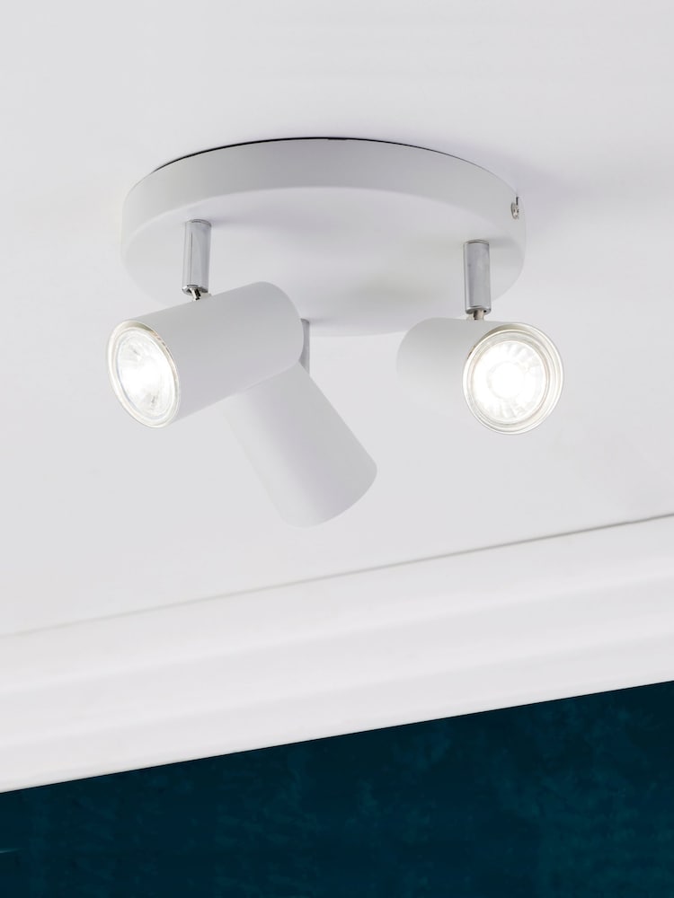 BHS Harvey White Harvey 3 Light Flush Spotlight - Image 1 of 5