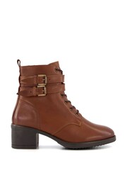 Dune London Wide Fit Paxan Stiefeletten mit Schnallenriemen und Absatz - Bild 2 von 6
