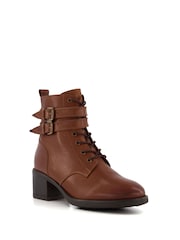 Dune London Wide Fit Paxan Stiefeletten mit Schnallenriemen und Absatz - Bild 3 von 6