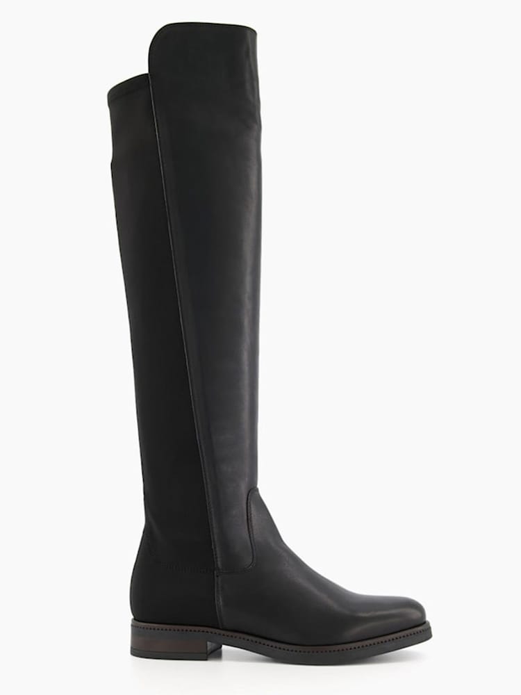 Dune London Black Tropic Over The Knee Stretch Boots - Image 1 of 5