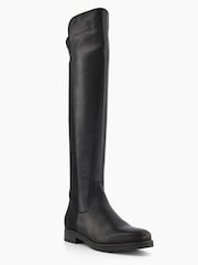 Dune London Black Tropic Over The Knee Stretch Boots - Image 2 of 5