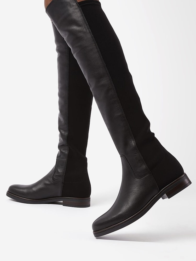 Dune London Black Tropic Over The Knee Stretch Boots - Image 5 of 5