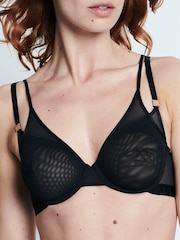 ELLE Black 24-7 Mesh Underwired Bra - Image 4 of 5