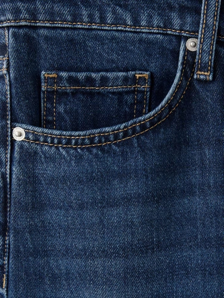 Mango Blue Mid Rise Cropped Straight Leg Jeans - Image 7 of 7