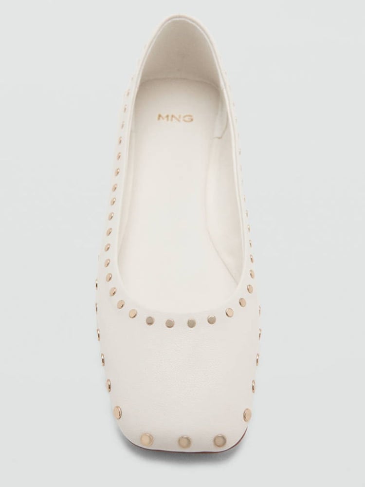 Mango White Studded Ballet Pumps - Image 4 of 4 Mango White Studded Ballet Pumps - Image 4 of 4