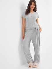 Figleaves Grey Supersoft Rib Jumpsuit - Image 1 of 4