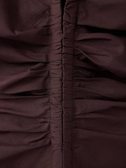 Mango Brown High Neck Embroidered Long Sleeve Blouse - Image 5 of 6